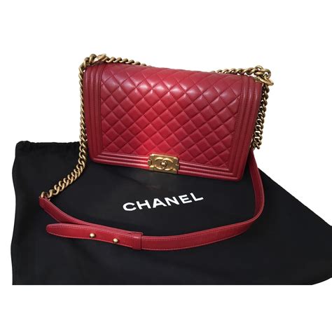 black and red chanel boy bag|red Chanel boyfriend bag.